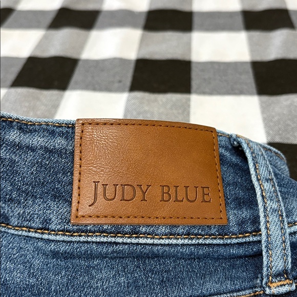 Judy Blue High Waist Double Button Star Front Seam Wide Leg Denim Jeans 14W x 32 - Picture 11 of 15